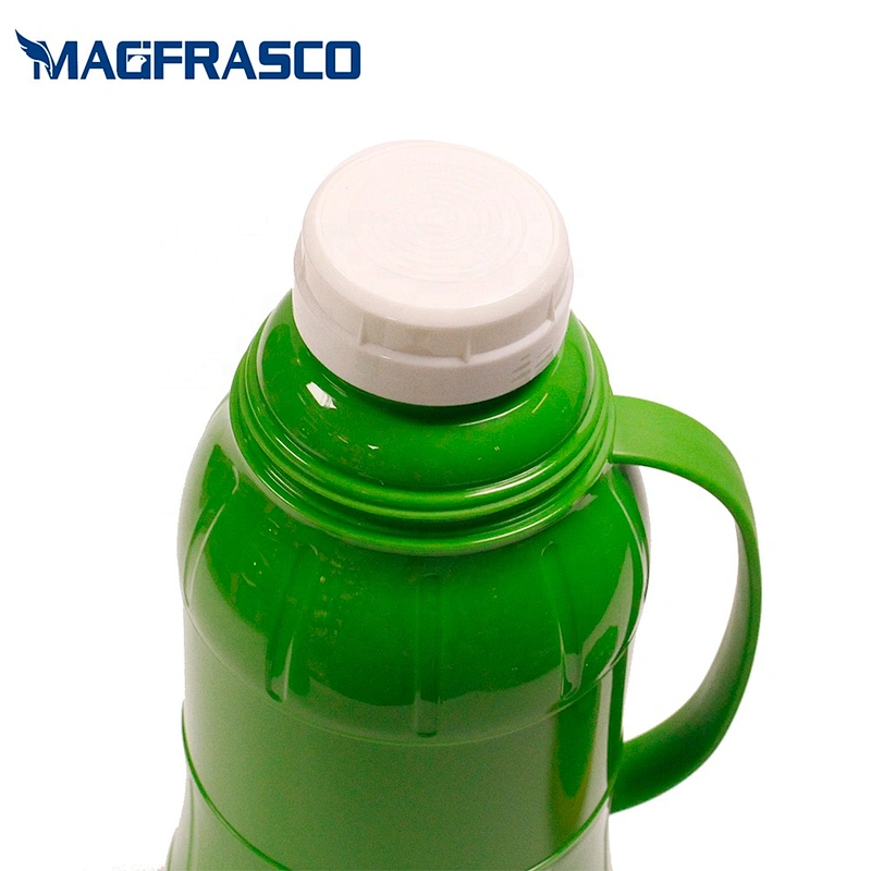 1L 1.8L Custom Orange Glass Inner Plastic Travel Coffee Tea Water Thermos Vacuum Flask