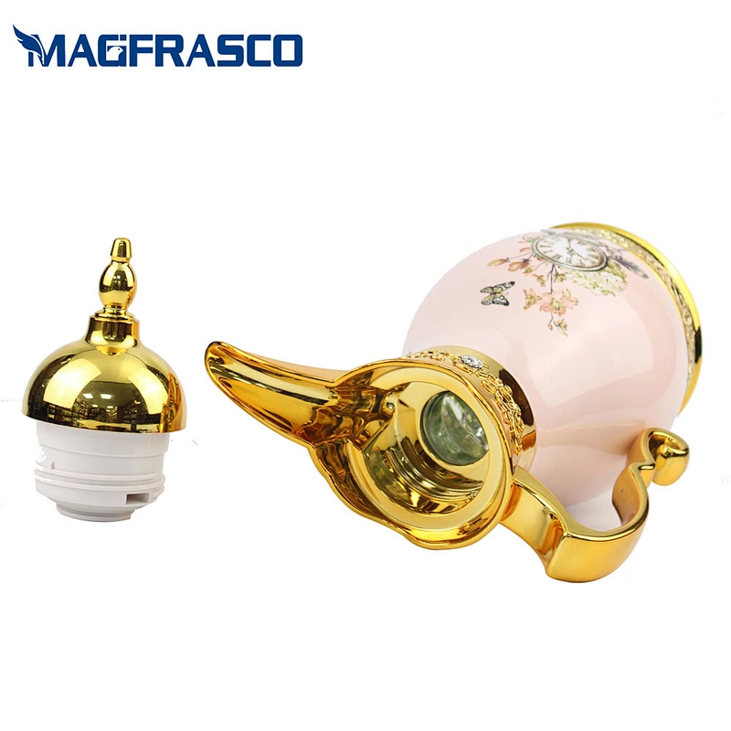 Factory  OEM Customized Printing Dallah Vacuum Tea Thermos Copper Coffee Pot with Glass Refill