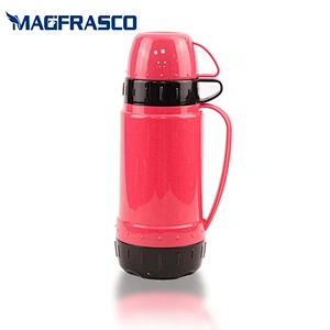 Factory 0.45L 1L 1.8L Vacuum Insulated Glass Inner Travel Thermos Vacuum Flasks with Plastic Surface