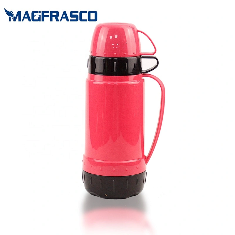 Factory 0.45L 1L 1.8L Vacuum Insulated Glass Inner Travel Thermos Vacuum Flasks with Plastic Surface