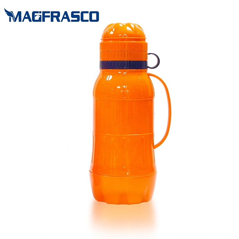 1L 1.8L Custom Orange Glass Inner Plastic Travel Coffee Tea Water Thermos Vacuum Flask