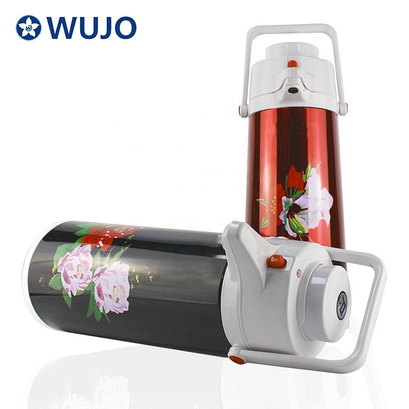 air pressure pump pot flask vacuum hot coffee tea thermos stainless steel airpot