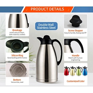 2021 NEW arabian style double wall airline hotel tea thermal flask stainless steel coffee pot