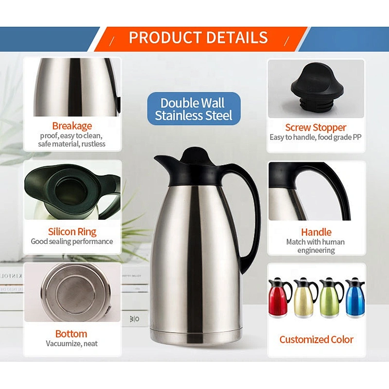 2021 NEW arabian style double wall airline hotel tea thermal flask stainless steel coffee pot
