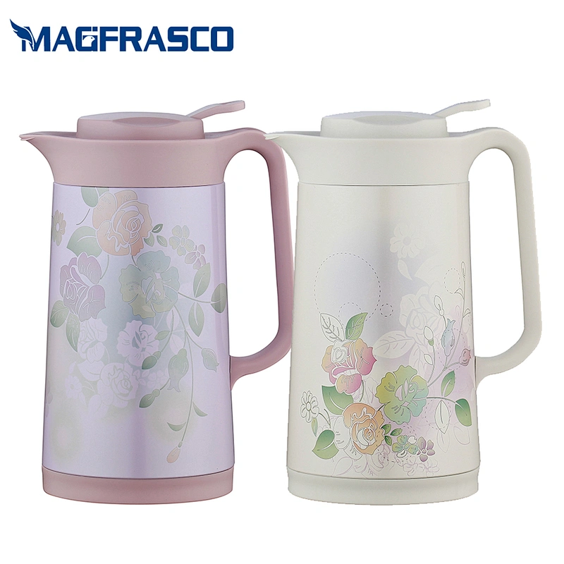 Manufacturer Cold Hot Coffee Pot Metal Vacuum Jug  Water Tea Thermos Flask with Glass Refill