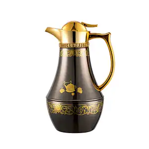 1L Luxury Thermal Insulation Antique Brass Copper Hot Cold Yemen Arabic Turkish Coffee Pot