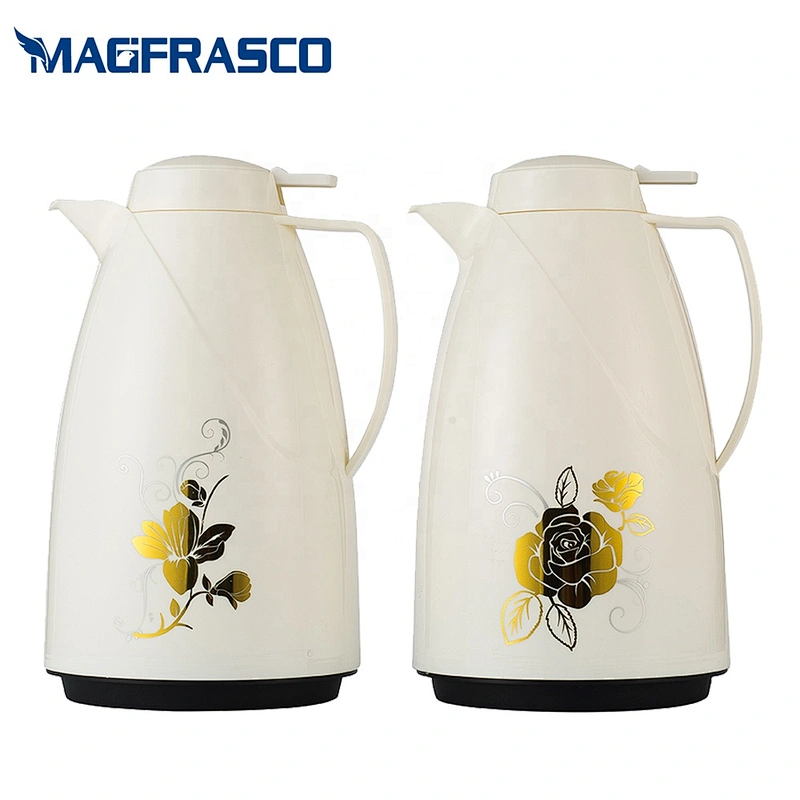Top Factory Percolate Pink Glass Refill Plastic Pakistan Afghanistan Dallah Arabic Coffee Pot with Gold Decal