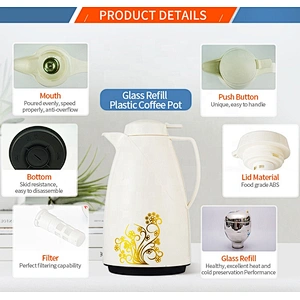 Magfrasco  custom hot cold plastic thermos vacuum flask glass inner