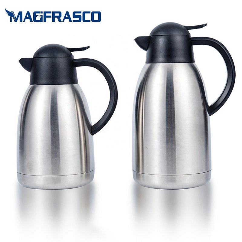Factory Double Wall Stainless Steel Silver Hotel  Pour Over Dallah Thermal Vacuum Tea Coffee Pot Arabic
