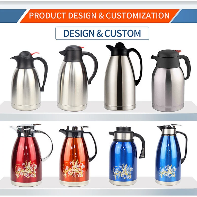 MAGFRASCO restaurant airline commercial dubai arabic silver thermal tea double wall stainless steel coffee pot