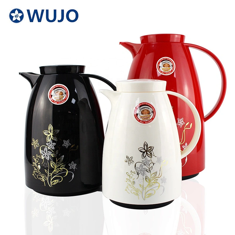 1 liter hot cold insulation vacuum flask glass inner plastic tea coffee arabic thermos sets