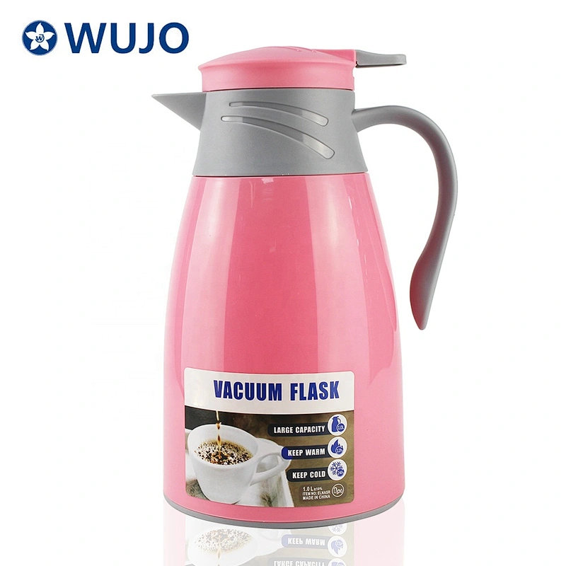 Best selling 1 liter purple glass liner hot drink tea water plastic thermos arabic coffee flask