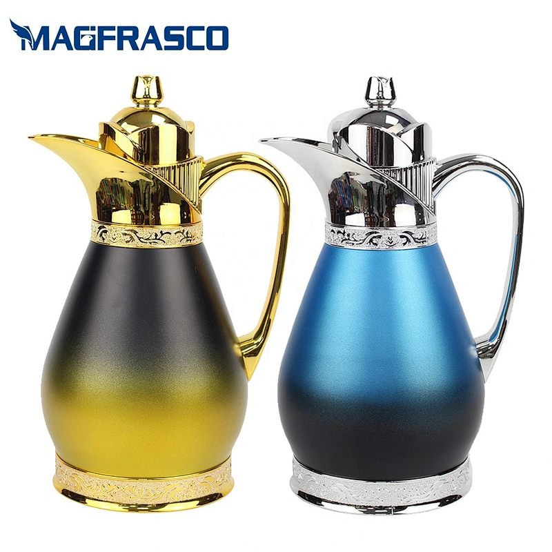 Factory China High End Non Stick  Personalized Arabic Yemen Saudi Copper Brass Thermos Tea Coffee Pot with Glass Liner