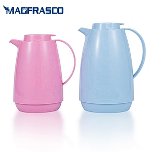 Magfrasco 0.5L 1L 1.5L 2L pink white  plastic glass liner vacuum flasks coffee pot
