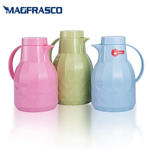 FDA 1L 1.5L 2L Hot Cold Thermal Vacuum Plastic Yemen Coffee Pots with Glass Refill Inner
