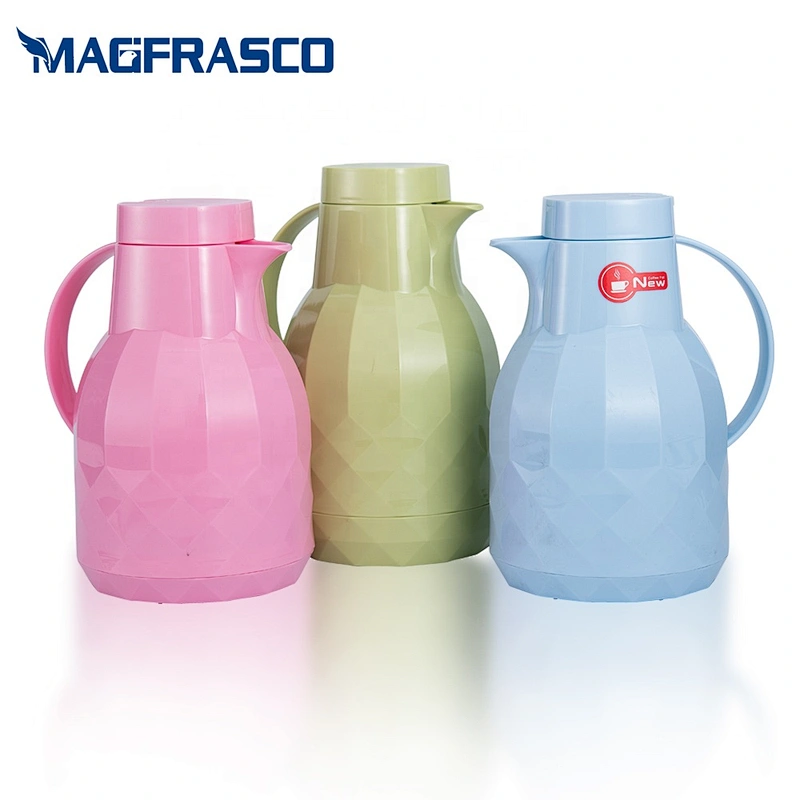 FDA 1L 1.5L 2L Hot Cold Thermal Vacuum Plastic Yemen Coffee Pots with Glass Refill Inner