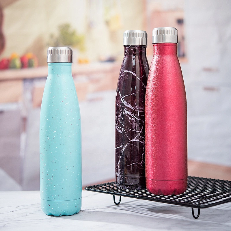 Cola shape vacuum insulated single wall stainless steel water bottle