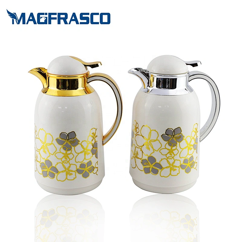 Manufacturer wholesale custom plastic dallah arabic flower style tea coffee thermos