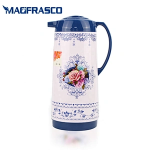 China Factory SGS 1L 1.3L 1.6L 1.9L Metal Body Tea Thermos Vacuum Dallah Coffee Pot with Glass Refill