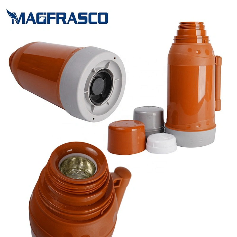 China manufacturer  1L 1.8L glass lined vacuum insulated hot cold thermos flask with two cup