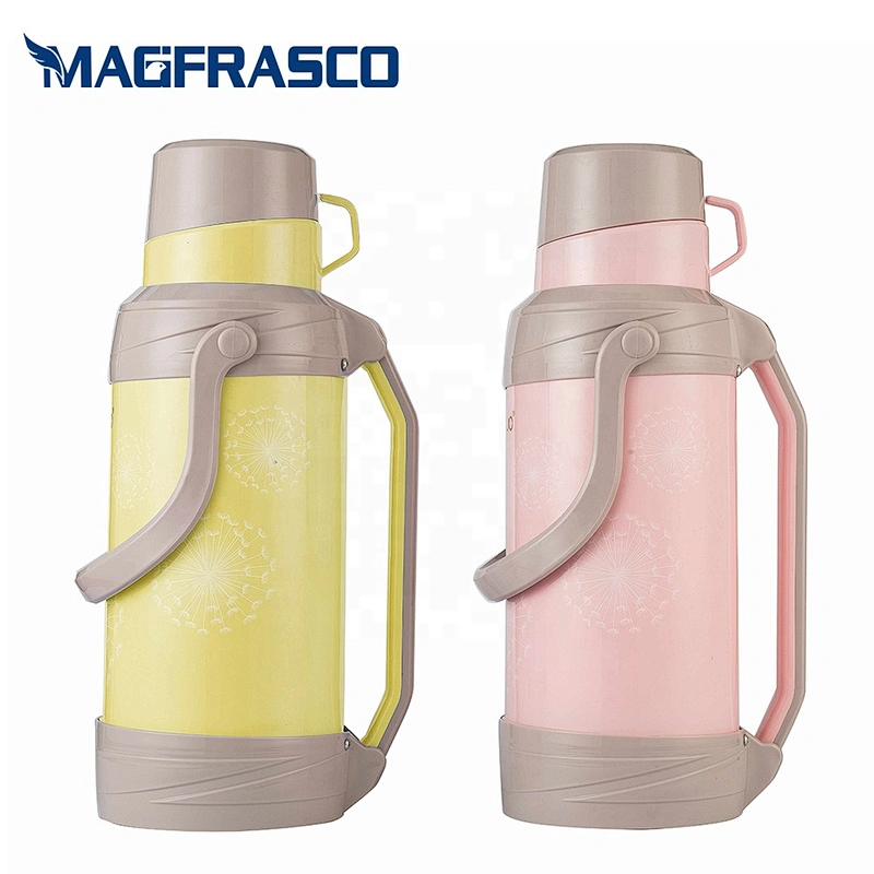 Large Capacity 2L 3.2L African Custom Logo Plastic Body Vacuum Coffee Tea Water Thermos with Glass Refill