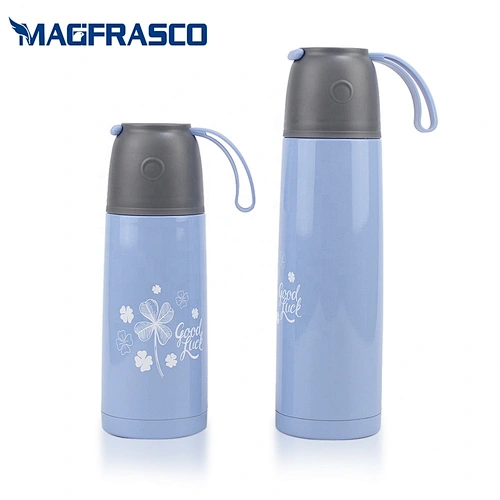 Factory 350ml 500ml  Eco Friendly Vacuum Insulated Stainless Steel Water Bottle with Silicon Rubber