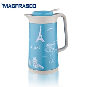 Manufacturer Cold Hot Coffee Pot Metal Vacuum Jug  Water Tea Thermos Flask with Glass Refill