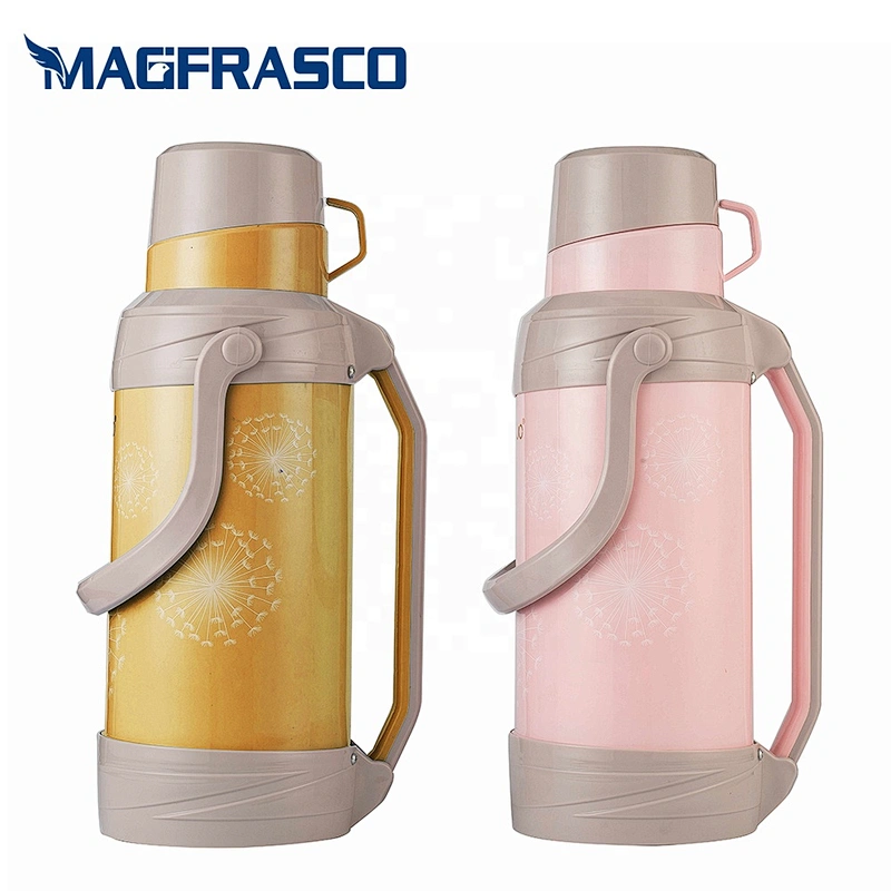 Large Capacity 2L 3.2L African Custom Logo Plastic Body Vacuum Coffee Tea Water Thermos with Glass Refill