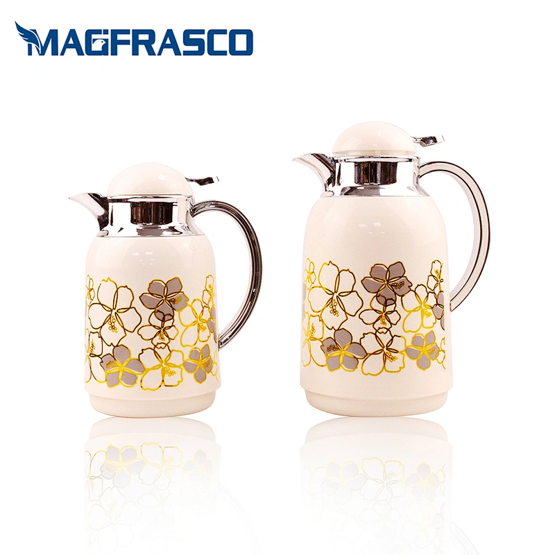 Manufacturer wholesale custom plastic dallah arabic flower style tea coffee thermos