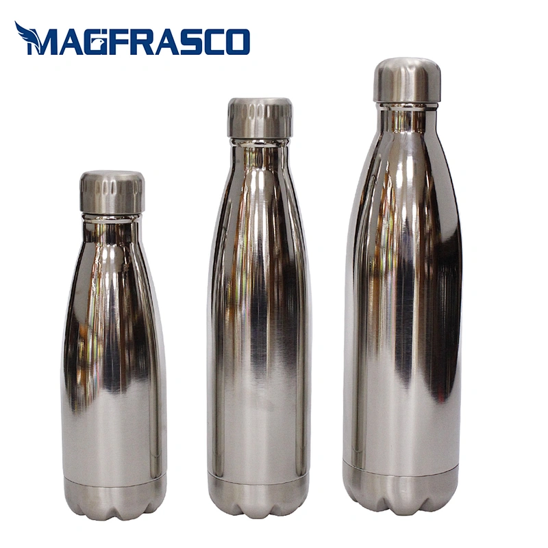 OEM Custom Logo Printing Cola Shaped Vacuum Double Wall  Stainless Steel Water Bottle Factory