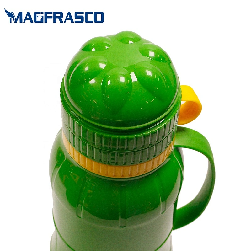1L 1.8L Custom Orange Glass Inner Plastic Travel Coffee Tea Water Thermos Vacuum Flask