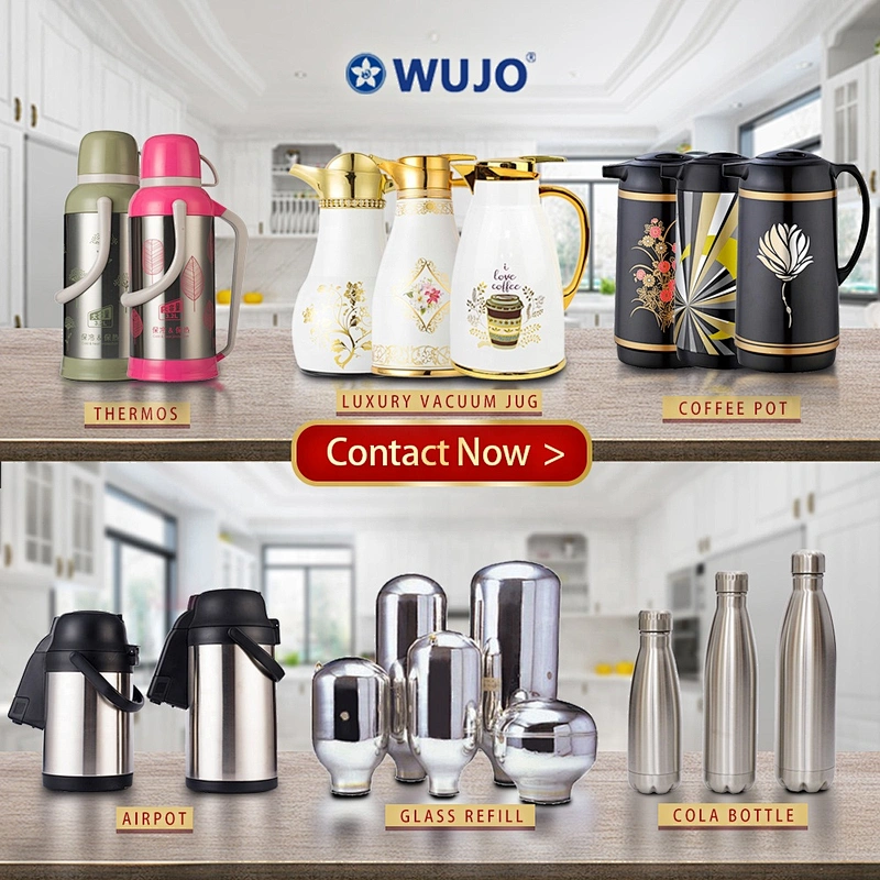 WUJO 3L wholesale best selling silver stainless steel glass liner coffee dispenser thermos