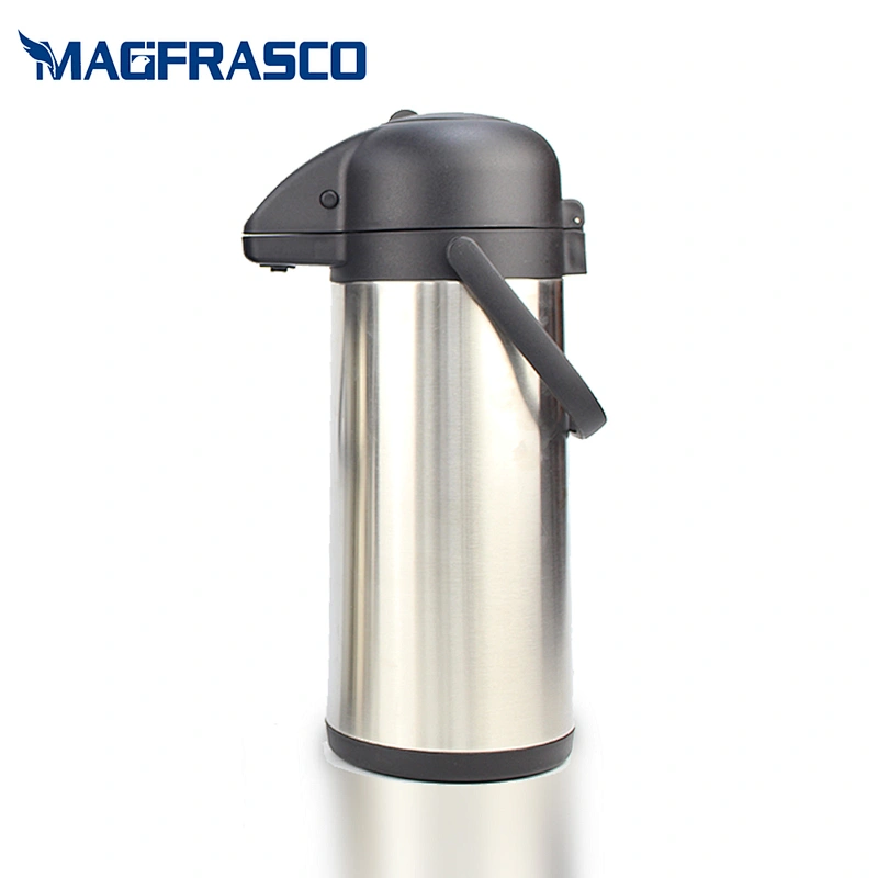 Large Capacity 304 201 Insulated Keep Warm Cold Coffee Thermos Pump Termos Double Wall Stainless Steel AirPot