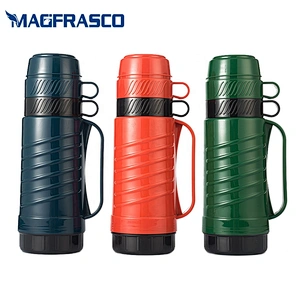 Factory 1L 1.8L Keep Hot 24H Insulated Blue Plastic Travel Thermos Vacuum Flask Outdoor