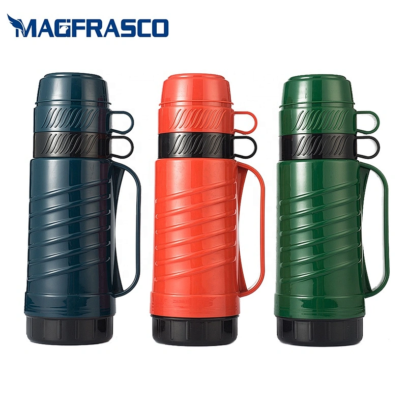 Factory 1L 1.8L Keep Hot 24H Insulated Blue Plastic Travel Thermos Vacuum Flask Outdoor