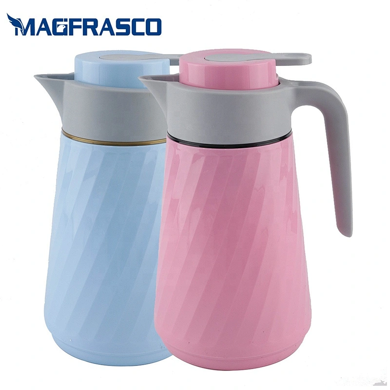 Keep Hot Cold Middle East Arabic  Blue Plastic Water Coffee Vacuum Flask Thermos with Glass Liner