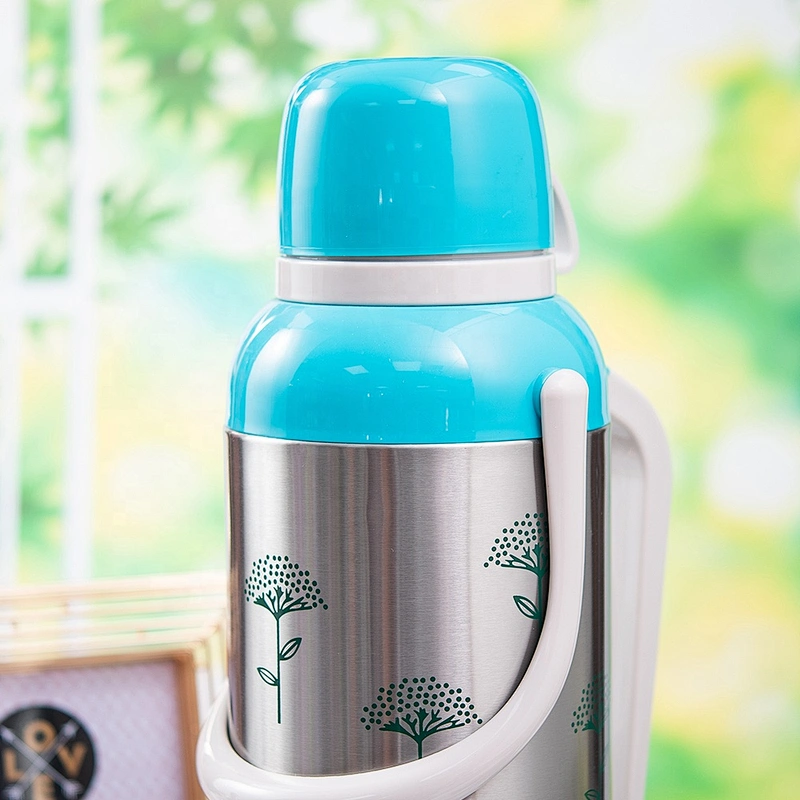 2L 3.2L Home School Flowering SS Body Insulation Thermal Coffee Stainless Steel Vacuum Flask With Glass Liner
