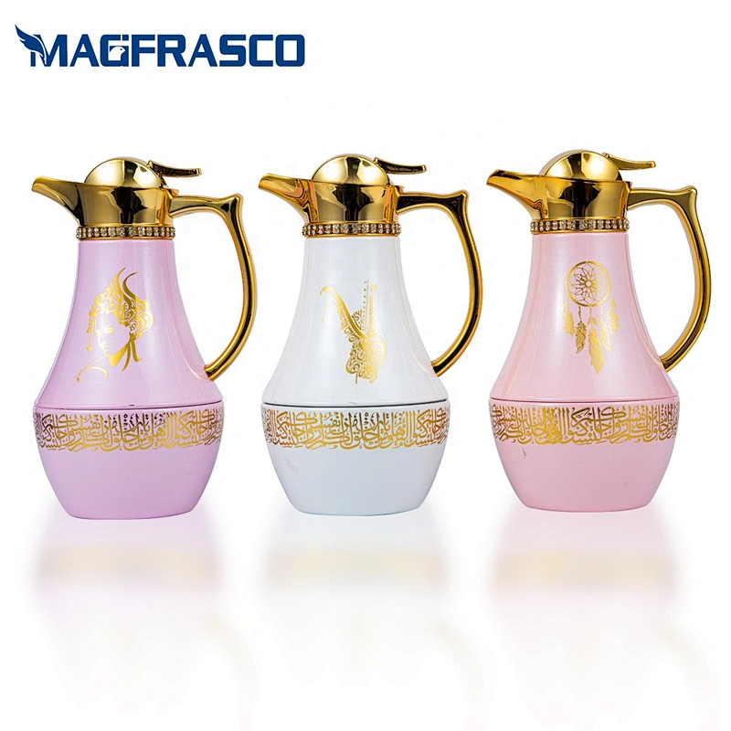 1L Luxury Thermal Insulation Antique Brass Copper Hot Cold Yemen Arabic Turkish Coffee Pot