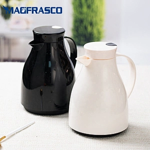 WUJO 1L  1.5L 2L plastic body glass liner hot cold vacuum insulated coffee tea flask