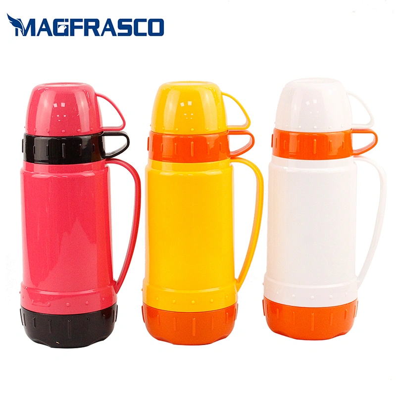 Factory 0.45L 1L 1.8L Vacuum Insulated Glass Inner Travel Thermos Vacuum Flasks with Plastic Surface