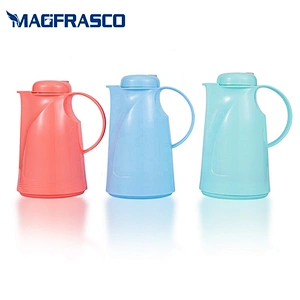 Pink blue new custom design insulated arabic dallah flask plastic vacuum coffee pot