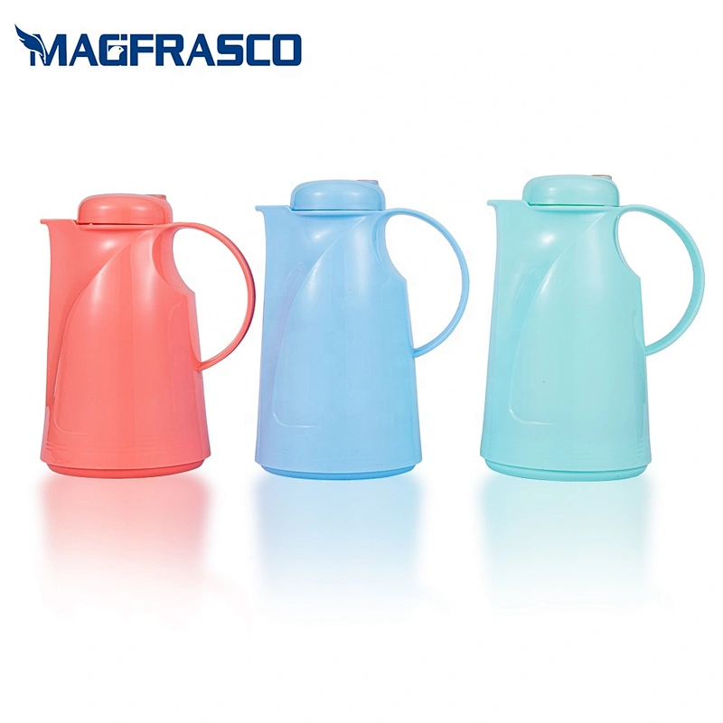 Pink blue new custom design insulated arabic dallah flask plastic vacuum coffee pot