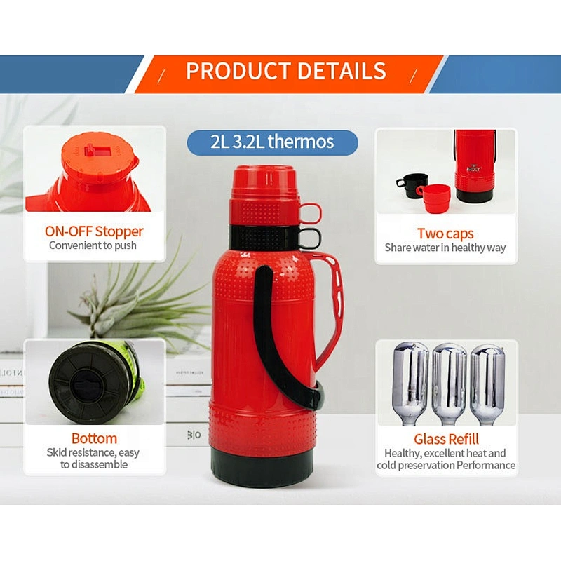 Manufacturer custom logo 3.2L tea coffee thermos vacuum flask glass inner