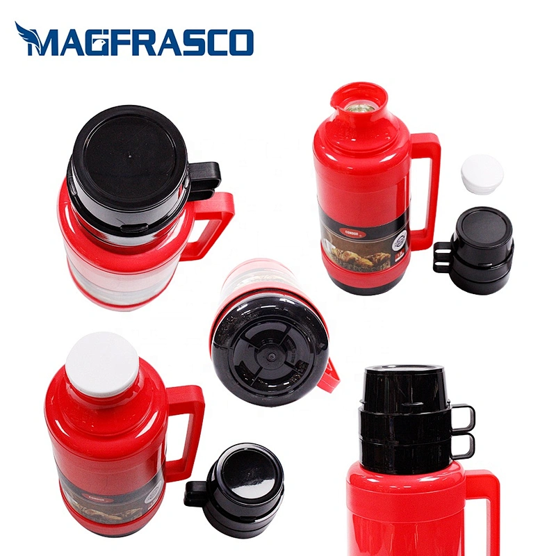 Leak proof african hot selling 1L 1.8L plastic tea thermos vacuum thermal flask with glass liner