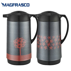 China Factory SGS 1L 1.3L 1.6L 1.9L Metal Body Tea Thermos Vacuum Dallah Coffee Pot with Glass Refill