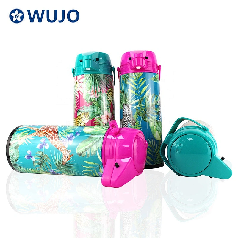 1.9L China Supplier trendy patterned vacuum flask glass inner thermal coffee tea pump air pot flask