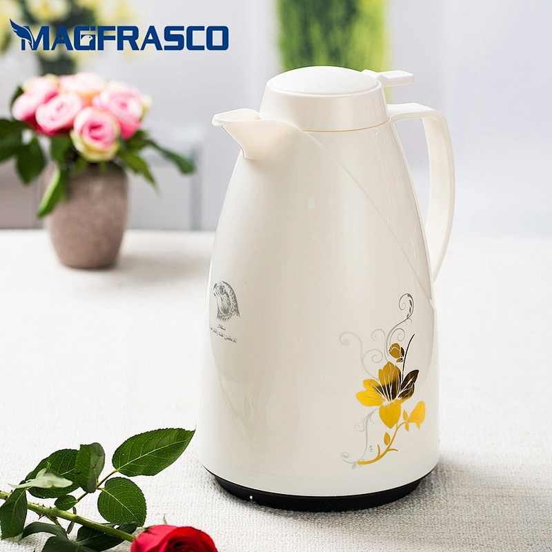 Top Factory Percolate Pink Glass Refill Plastic Pakistan Afghanistan Dallah Arabic Coffee Pot with Gold Decal