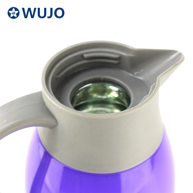 Best selling 1 liter purple glass liner hot drink tea water plastic thermos arabic coffee flask