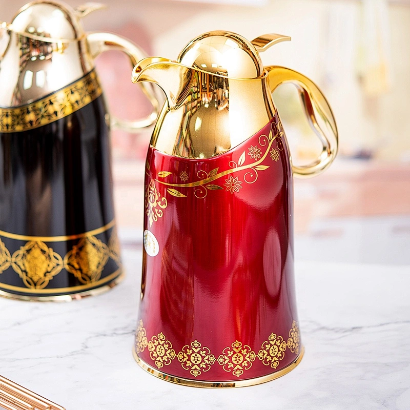 Factory High End Red Dubai Saudi Thermal Tea Thermos Vacuum Royal Arabic Coffee Pot Dallah