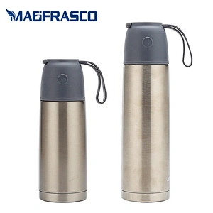 Custom Logo Printing Free Sample Leak Proof  Warm Cold 24H Blue Vacuum Water Bottle Stainless Steels